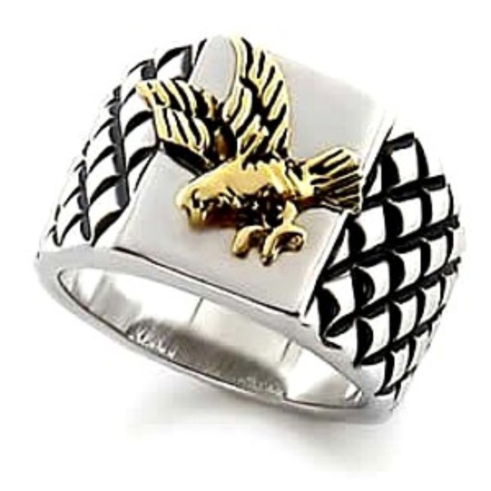 Eagle Brave Heart Silver Men's Ring